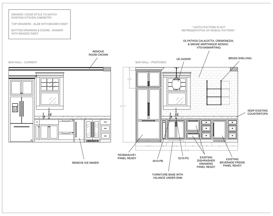 Butler's Pantry — bar wall cabinetry elevation